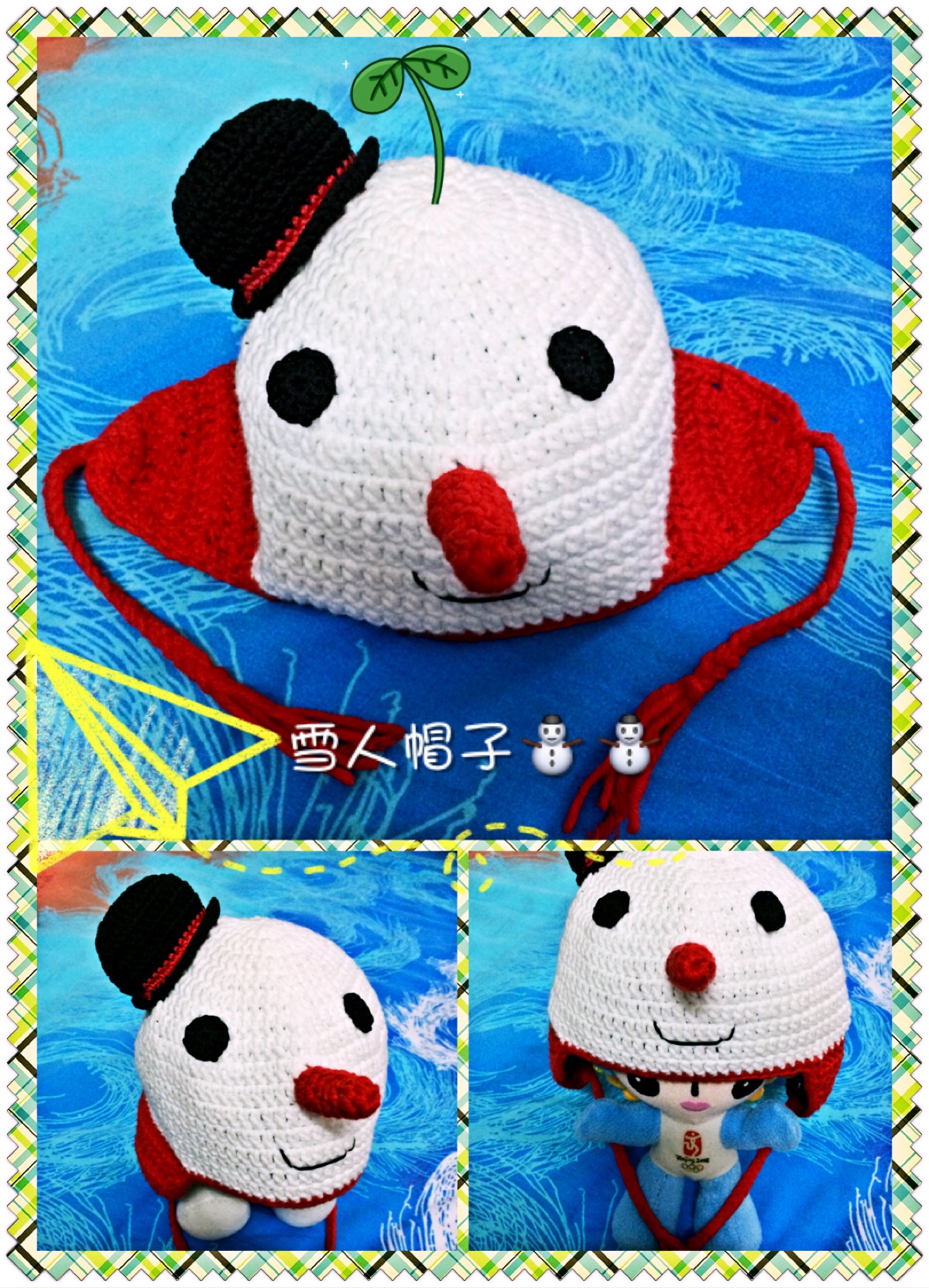 宝宝 雪人 帽子