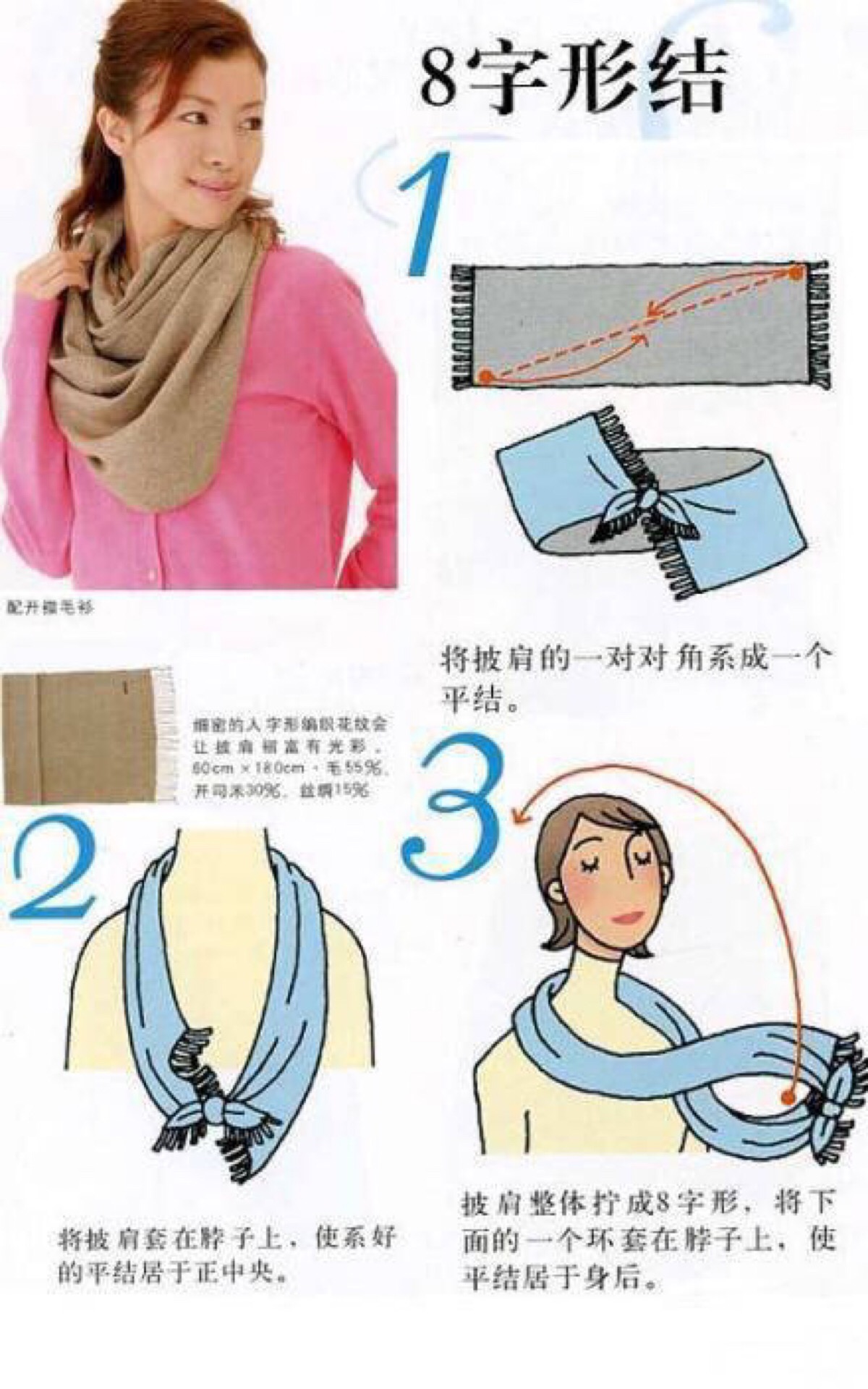 金丝绒毛线围巾织法图片