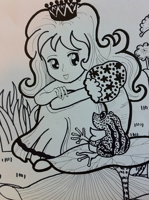 公主和青蛙王子简笔画图片