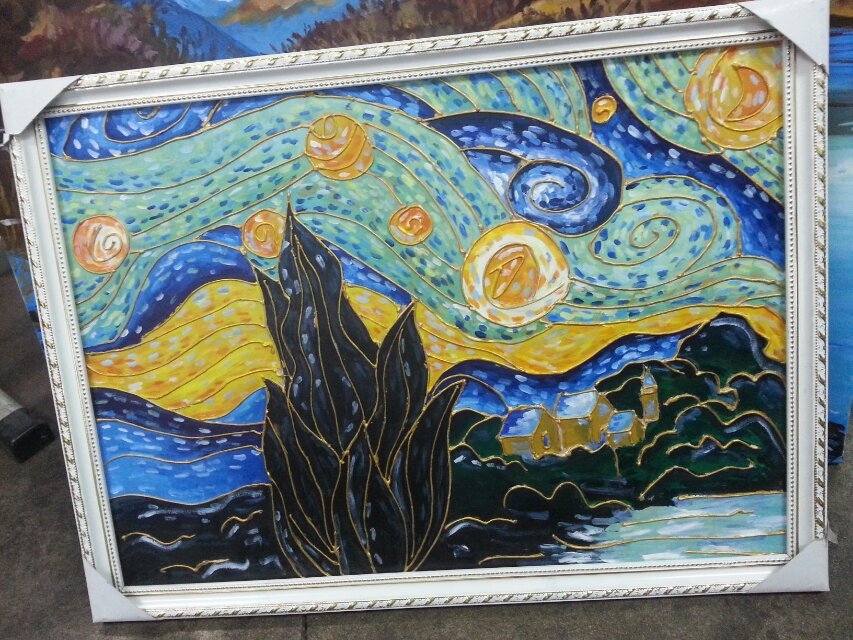 沥粉画,星空