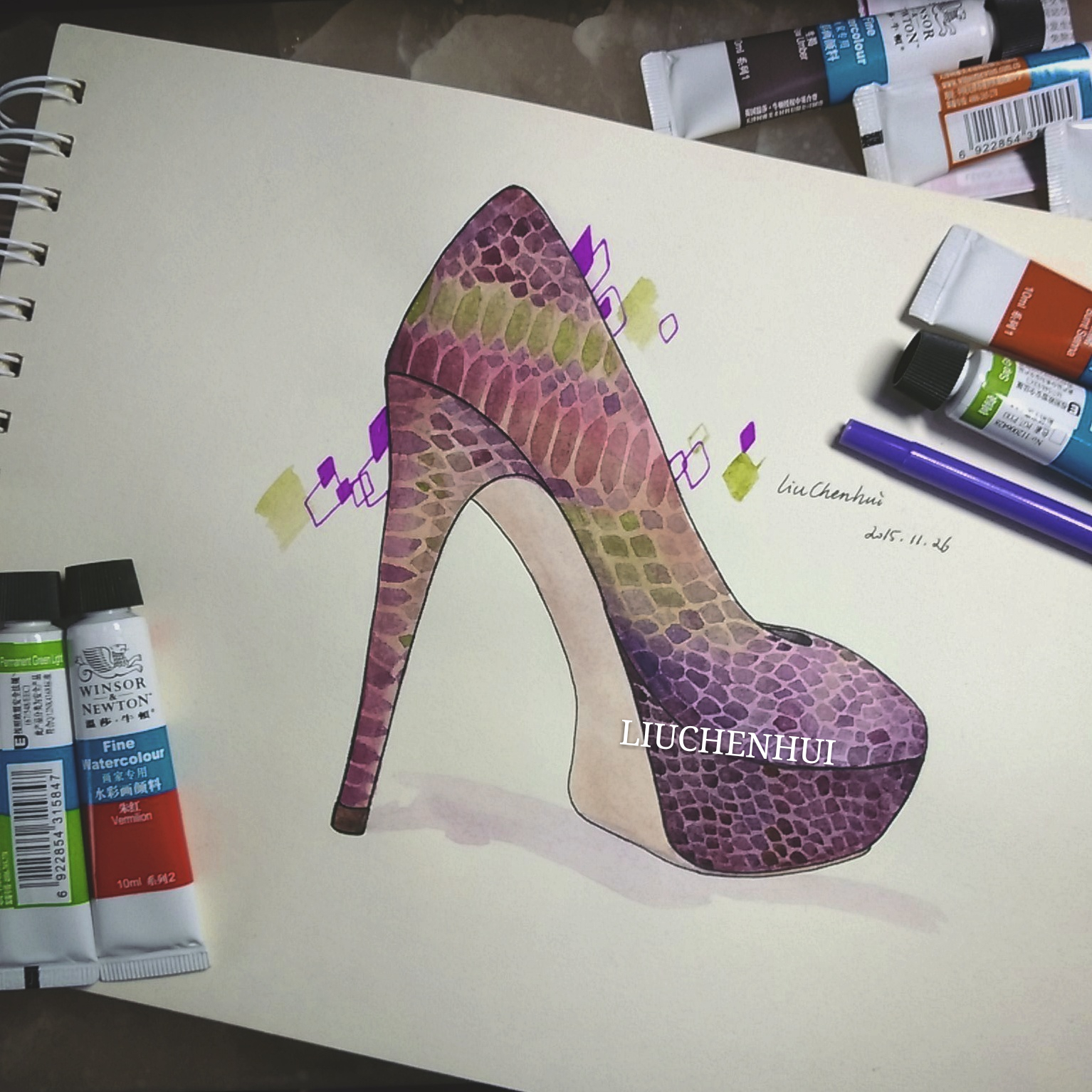 2015/11/26 highheels 手绘高跟鞋 @-liuchenhui