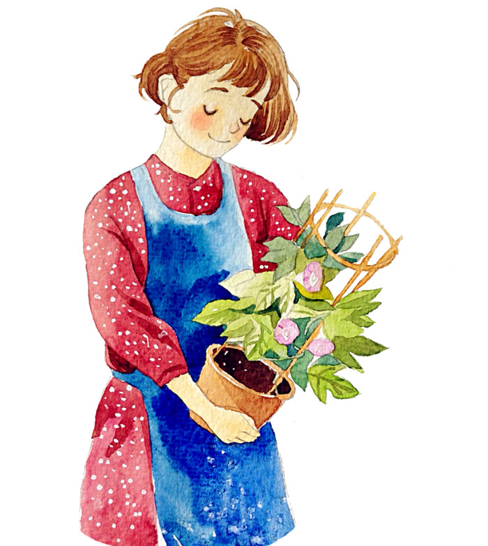 水彩画 女孩 手绘 插画家园 作者by 八月菲…-堆糖,美好生活研究所