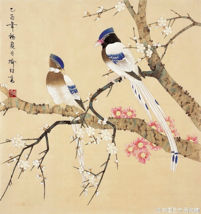 工笔画#【 喻继高 《迎春图》 】喻继高的花鸟画没有古代院体画那种