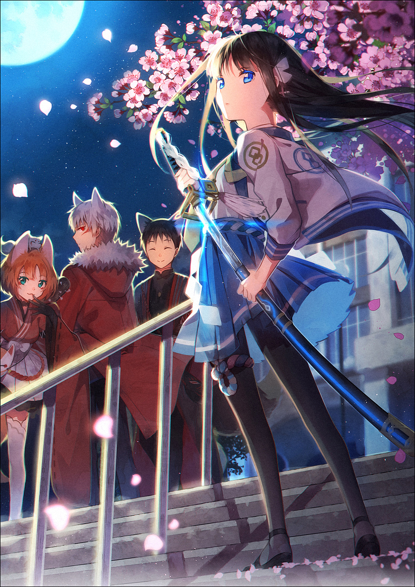 *】动漫壁纸 二次元 唯美 少女 剑 长发控 校服控 帅气 意境/侵删