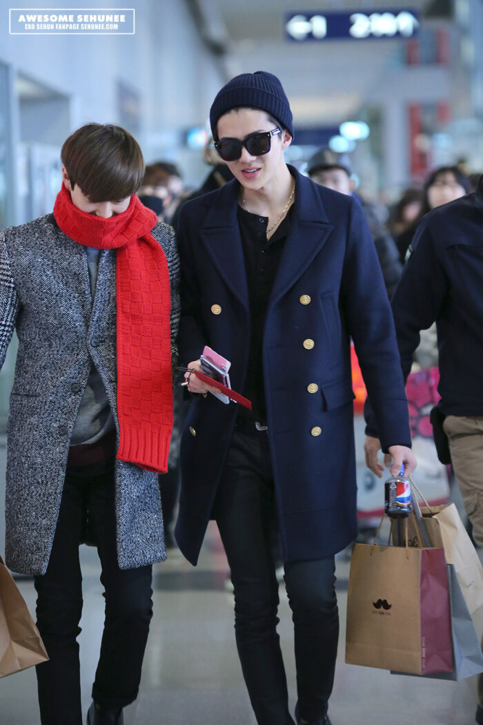 吴世勋机场 私服 sehun