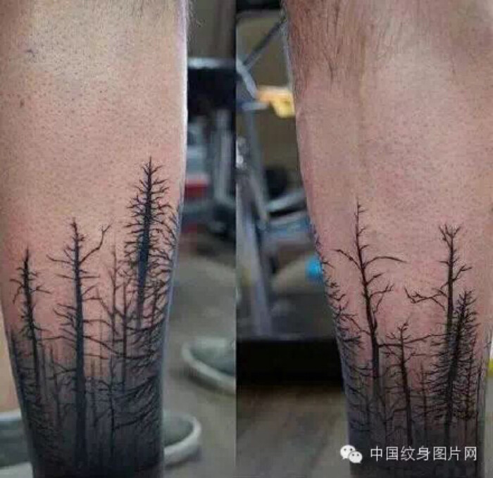森林纹身树纹身背景素材