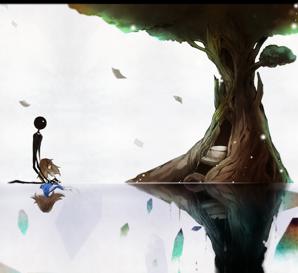deemo# "deemo,树又长高了哦,你会跟我一起走吗?"