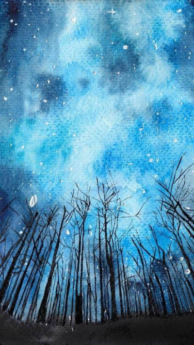 画笔下的星空,来自插画师爱好者 手绘 插画 壁纸 星空 美腻