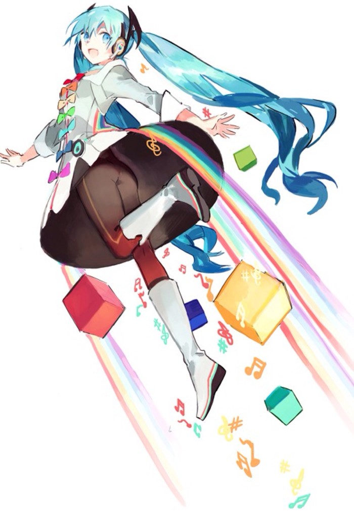 美图 初音 v家 原创 同人 意境 甜美 梦幻 彩虹 双马尾 糖果 人物