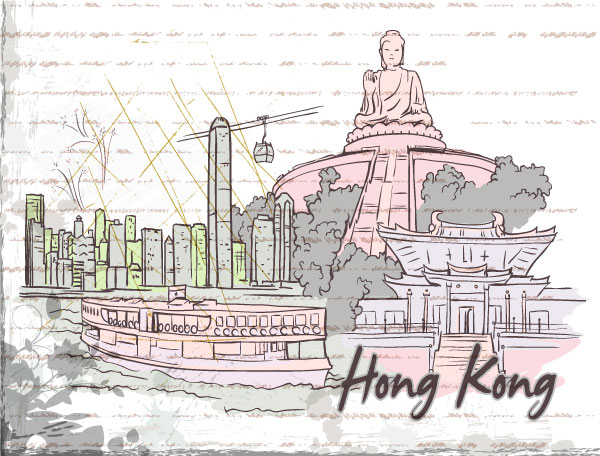 香港著名建筑图片简笔图片