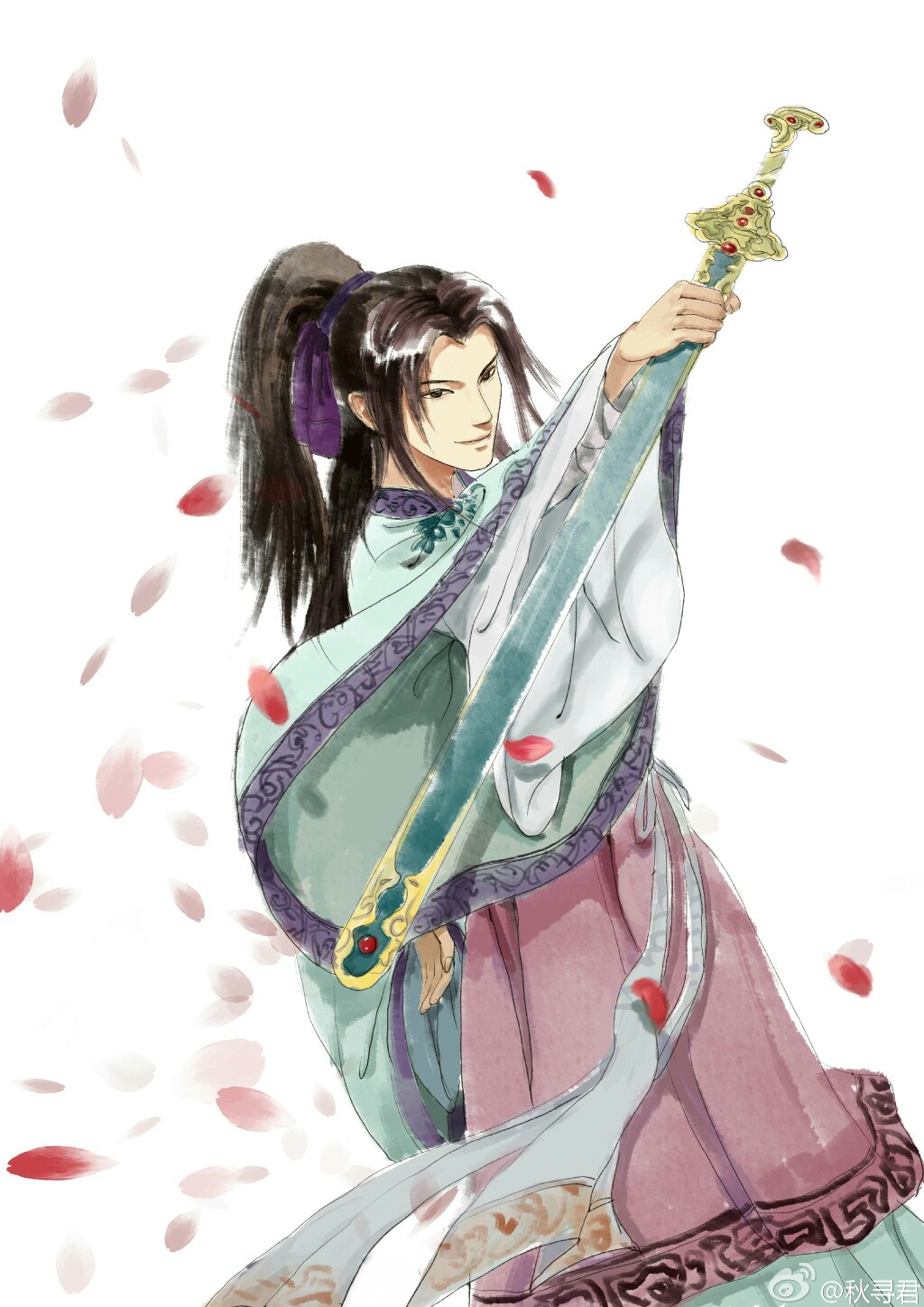 秦时明月张良 原画师@秋寻君 原博地址 http/m.weibo.