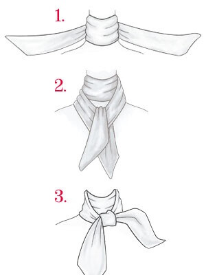 长丝巾的系法 步骤图片