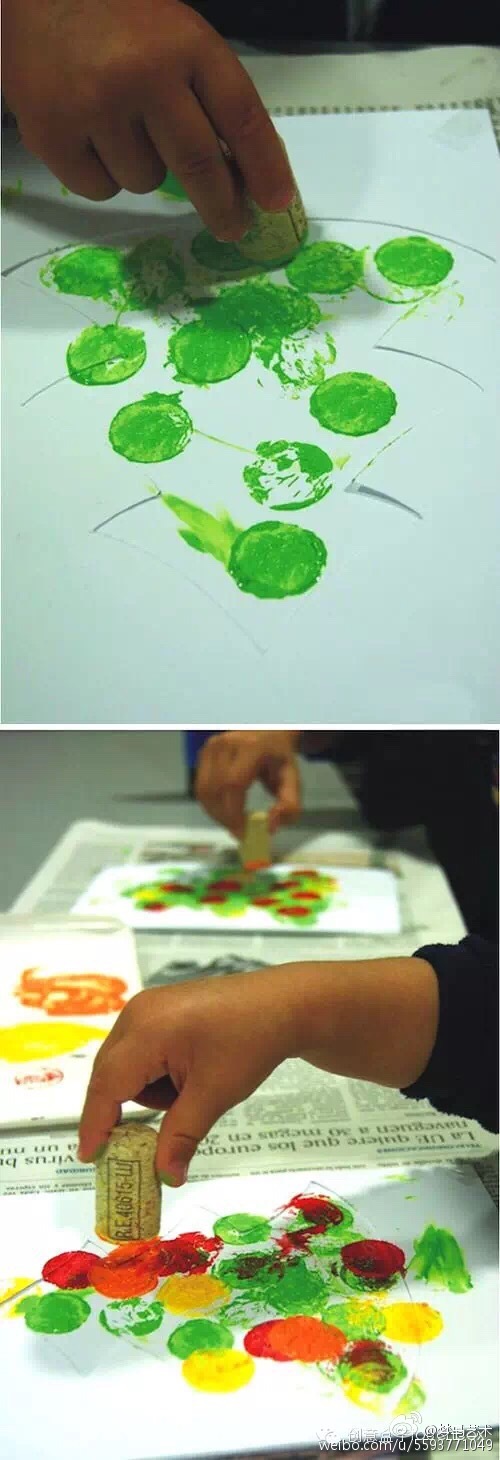 黄瓜拓印画图片