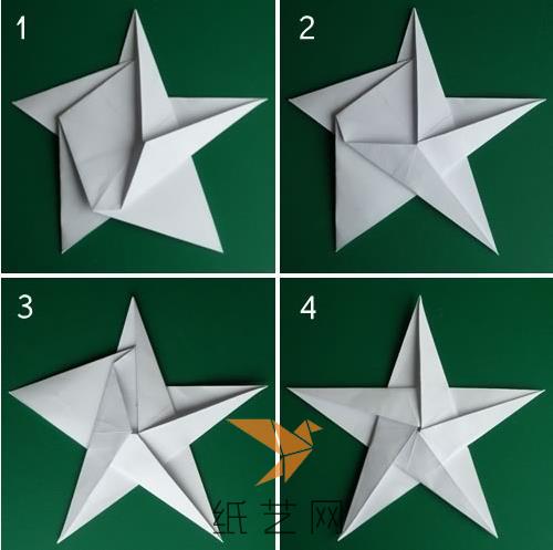 彩带五角星的简单折法图片