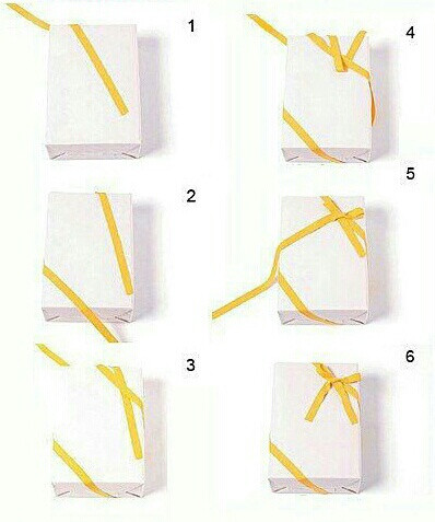 正方形礼盒丝带系法图片