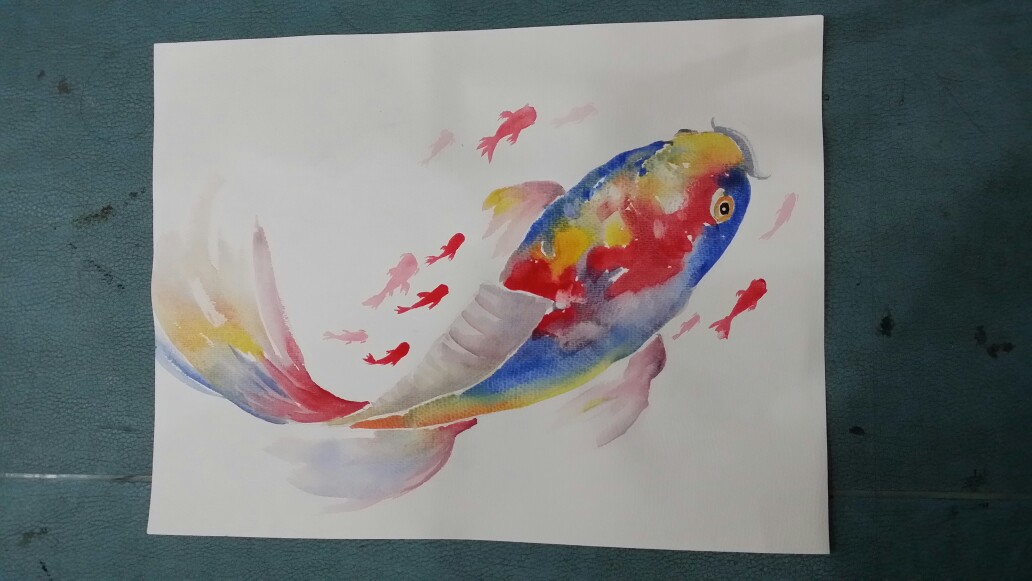鱼 水彩