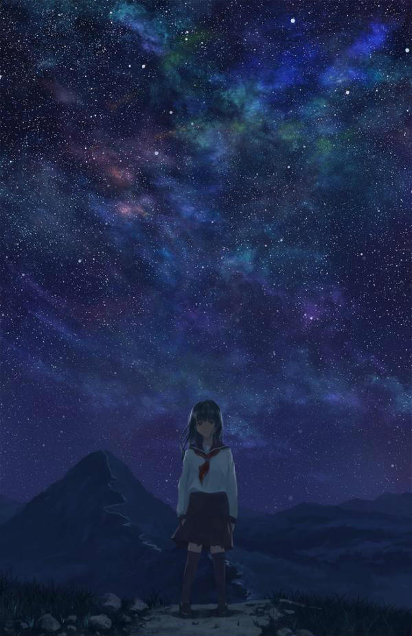 女生 呆萌 唯美 可爱 萌萌哒 小清新 动漫美图 卡哇伊 唯美 图片 星空