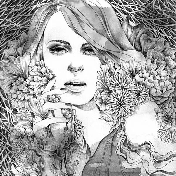 黑白装饰画作品