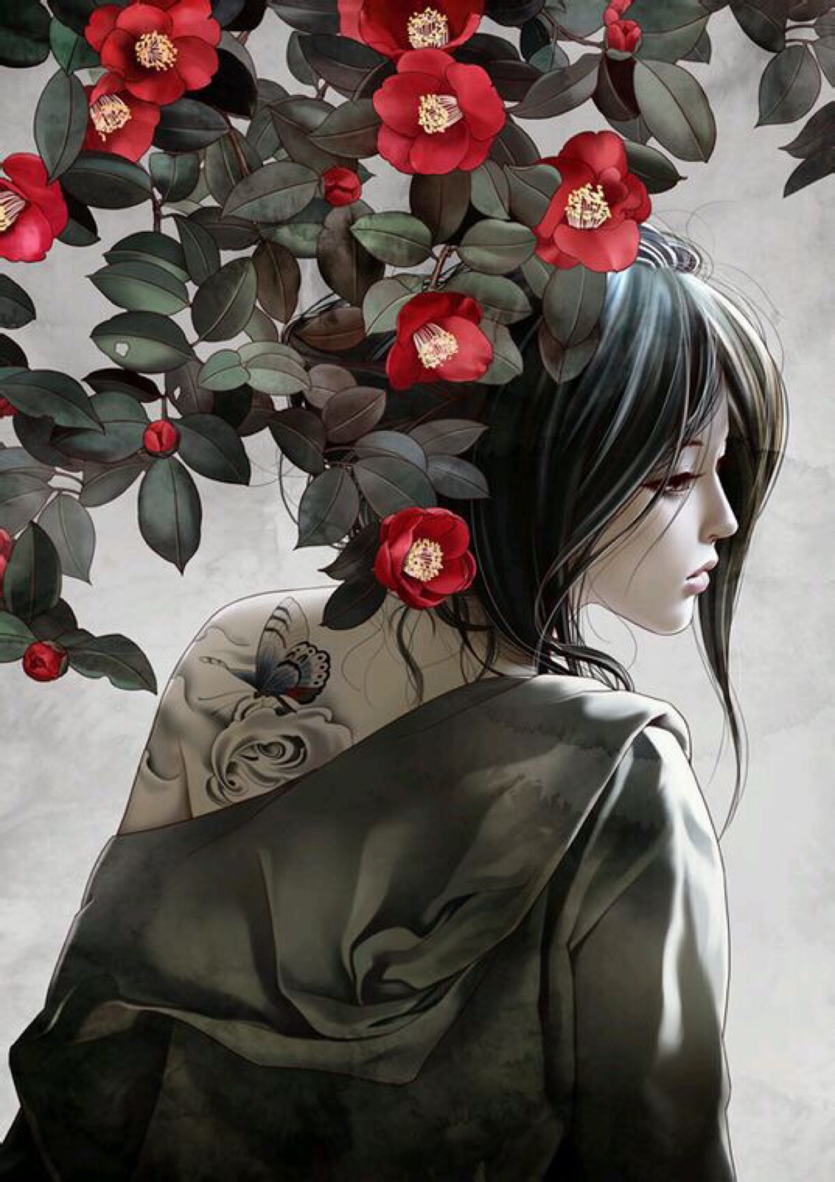(肩上蝶)