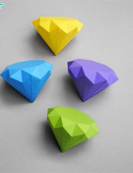 折纸钻石折法平面图片
