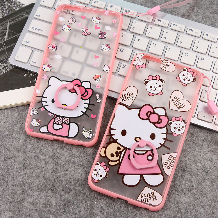 带指环支架凯蒂猫 iphone6s手机套5.5苹果6plus手机壳4.7卡通防摔