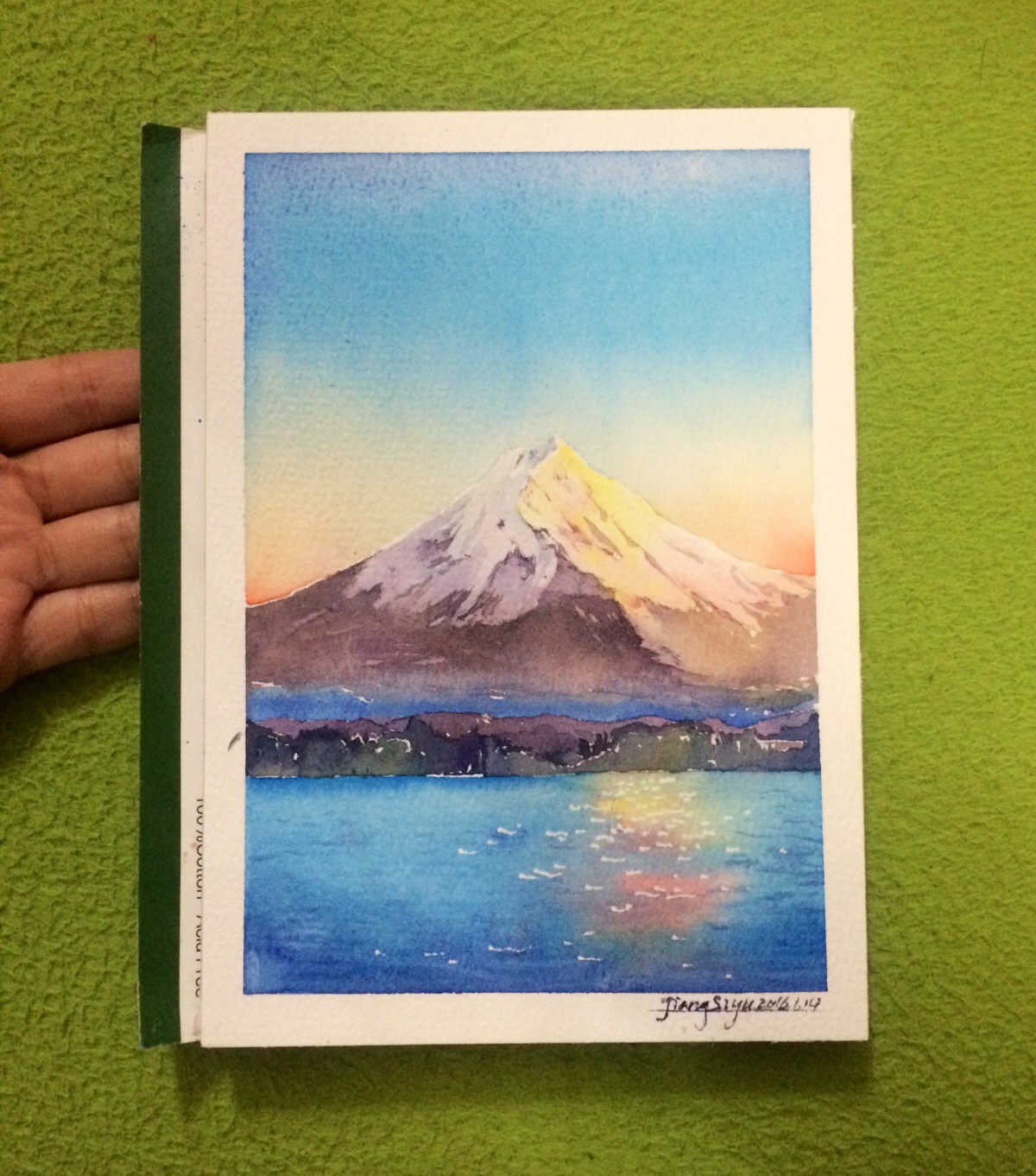 富士山水彩