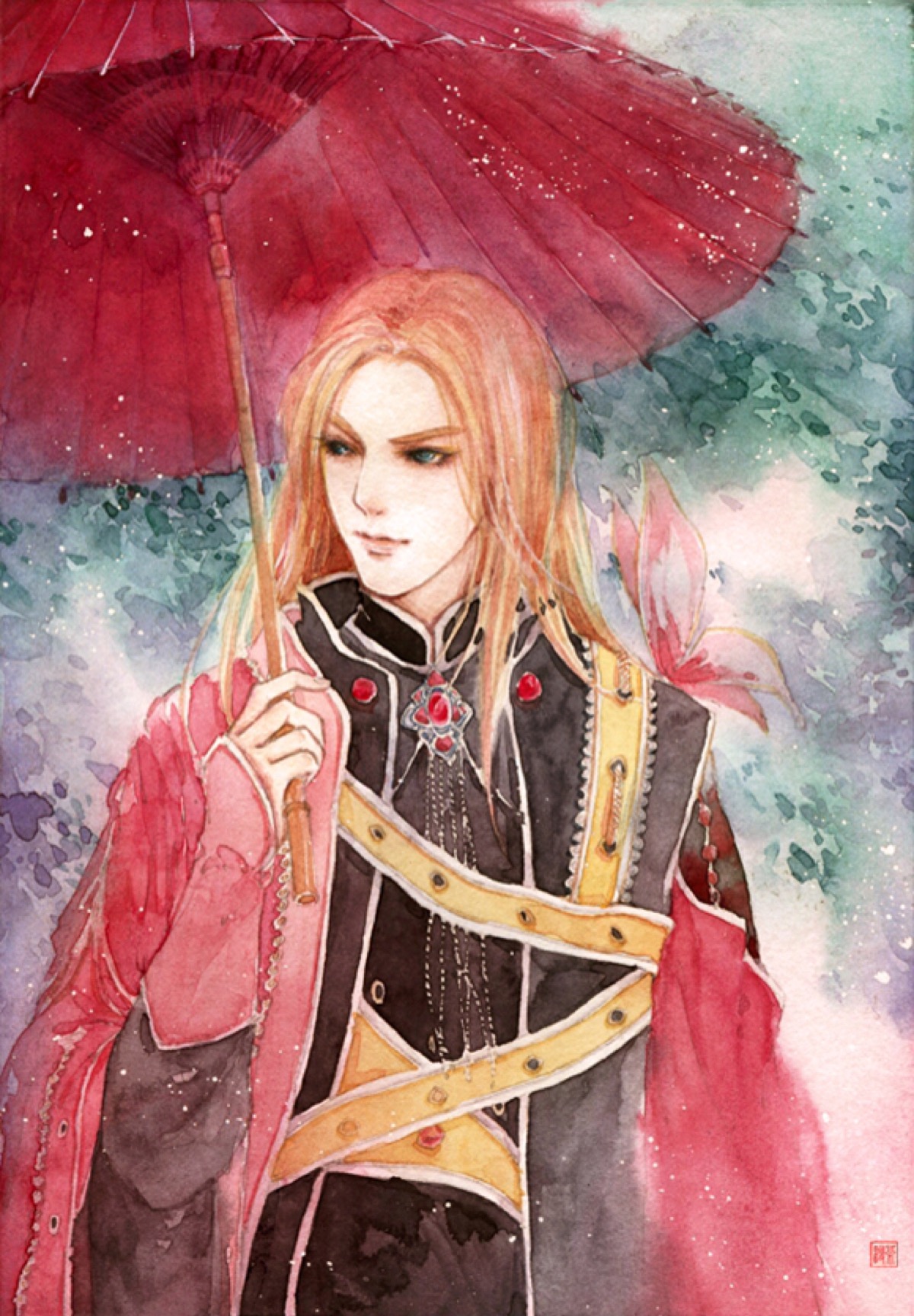 霹雳布袋戏阴川蝴蝶君 水彩 手绘 古风 画手@漫茶wurihua