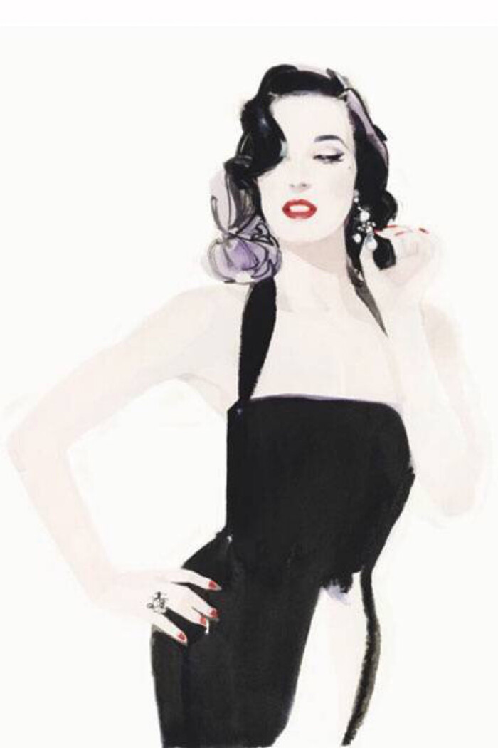 出生于英国肯特的时装插画大师 大卫·唐顿(david downton 插画设计