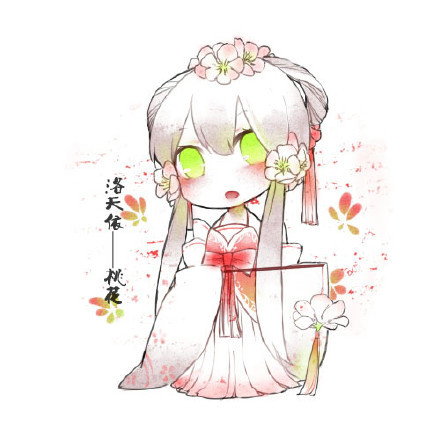 桃花拟人  古风  萌