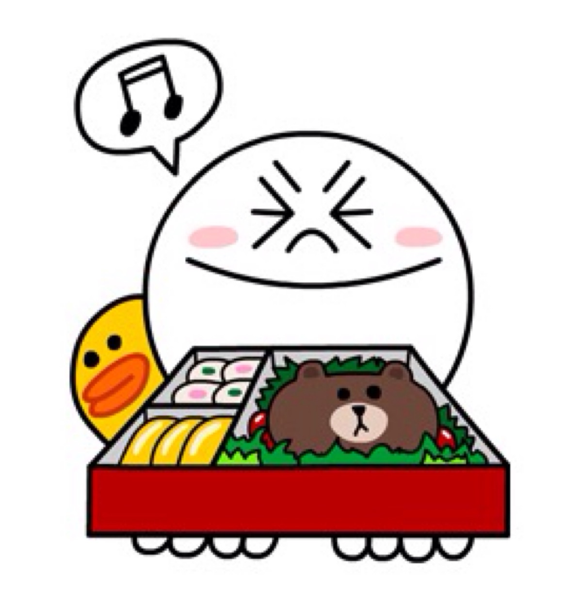 看到丰富便当开心到炸裂的馒头人