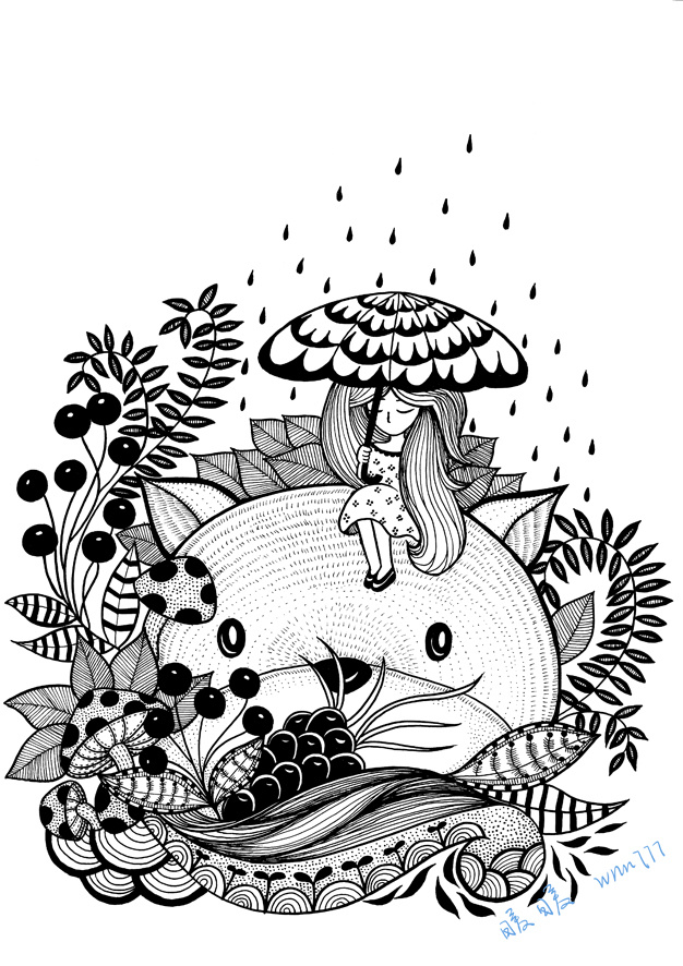 黑白画 