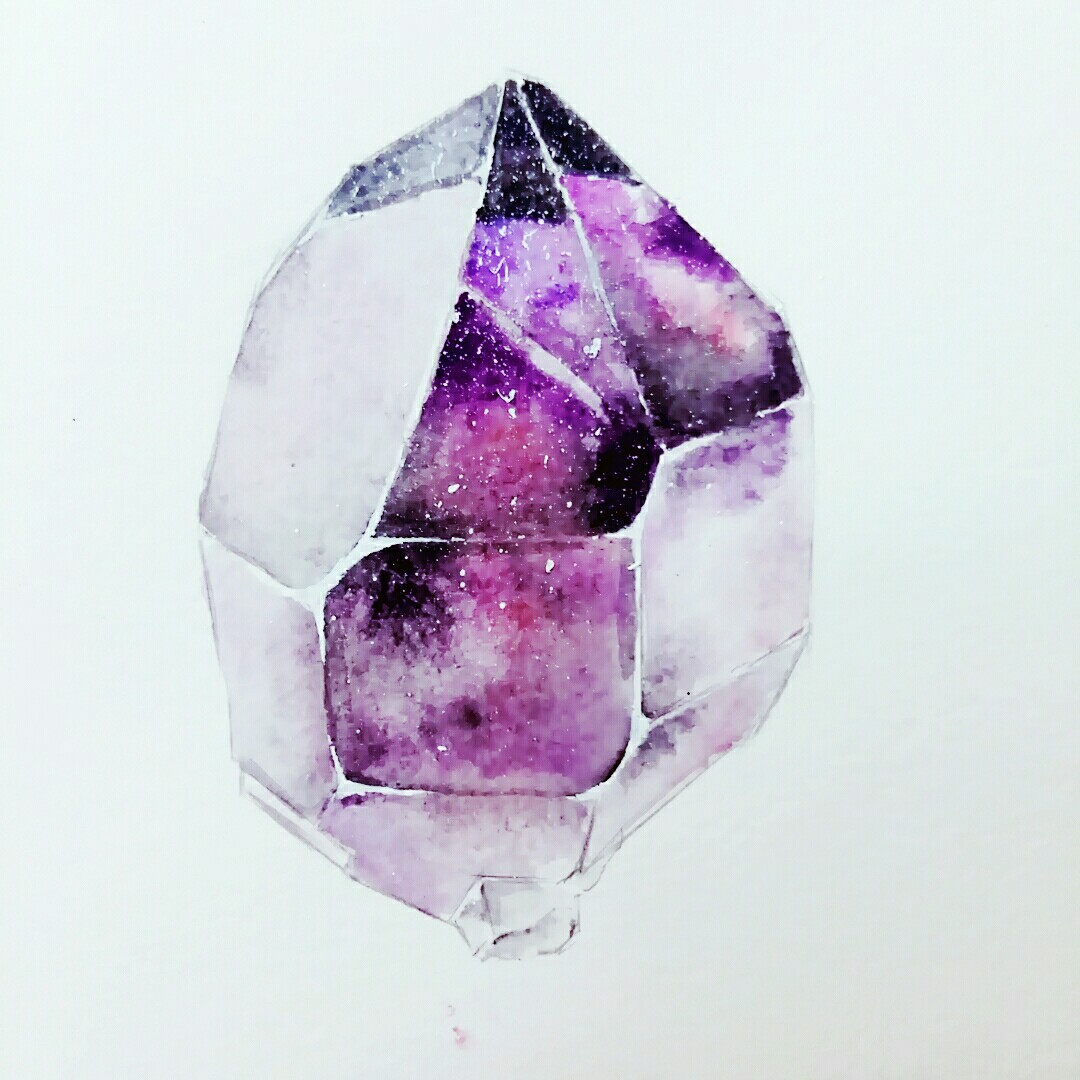水彩 手绘 矿石 高光