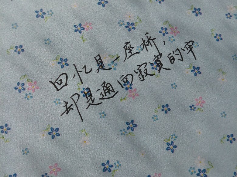 回忆是一座桥,却是通向寂寞的牢. 手写 文字 梁小懒的手写日记