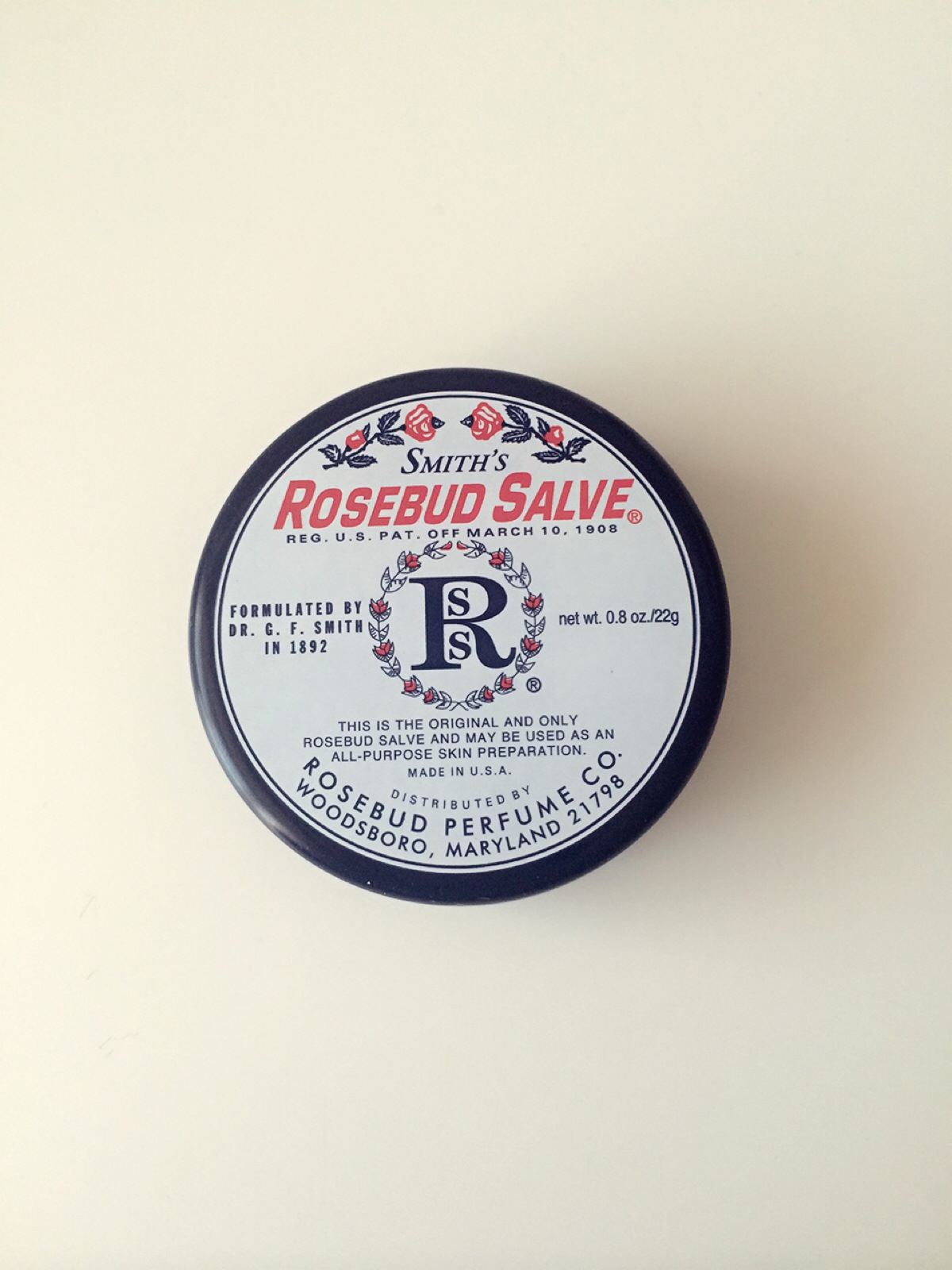 美国老牌 rosebud salve玫瑰花蕾膏 润唇膏 护唇膏 22g