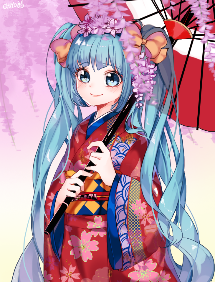 p站 二次元 插画 少女 头像 原创 壁纸 初音未来 vocaloid 和服 id=