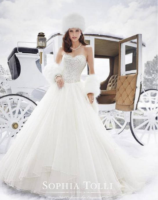 sophia tolli 2015 aw bridal collection——冰雪中的嫁衣 好美