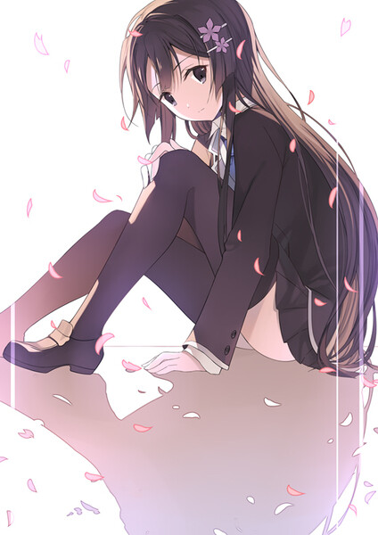 pixiv#二次元#动漫#游戏#acg#少女#插画#制服#女高中生#jk#黑长直