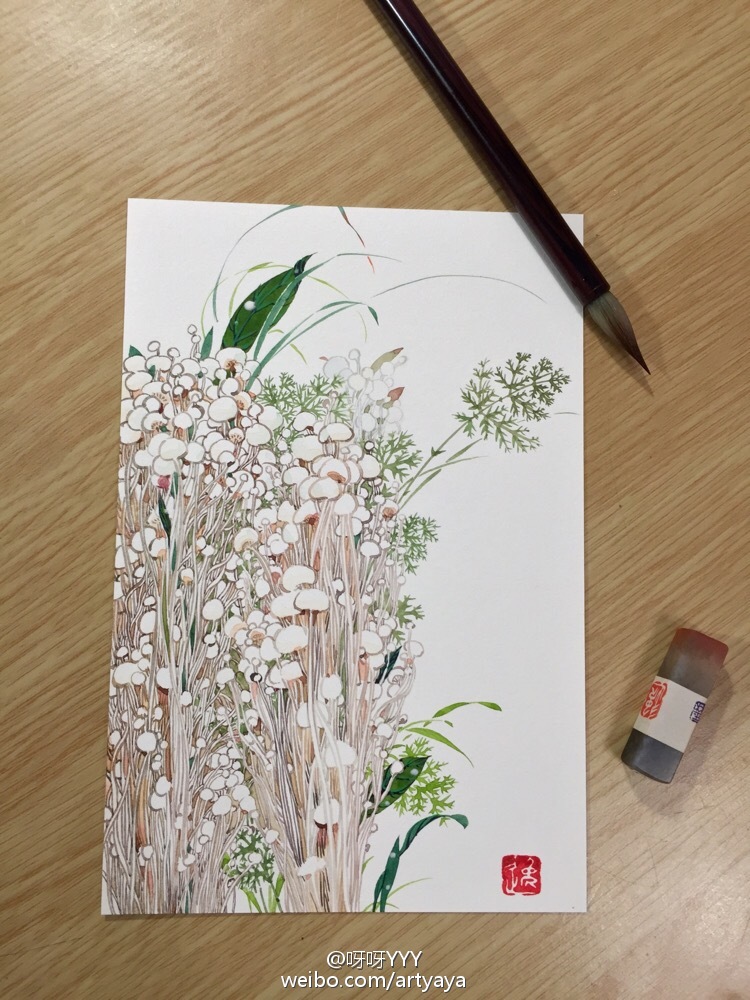 金针菇素描图片