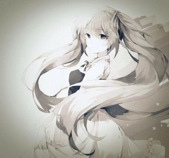 黑白 初音未来 lyz影子