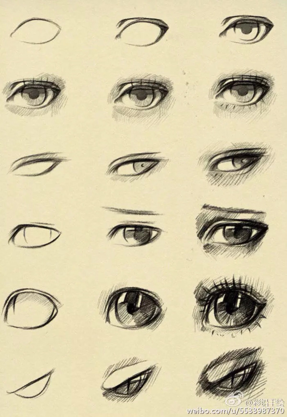动漫眼睛画法 简单图片