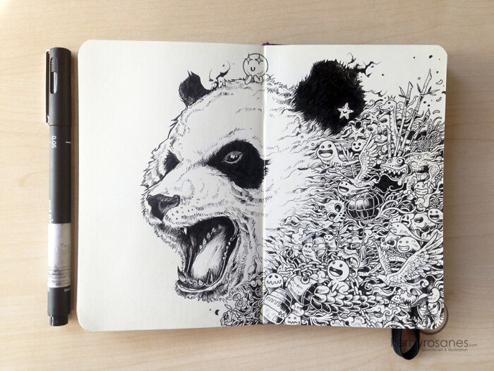 手绘 线描 插画