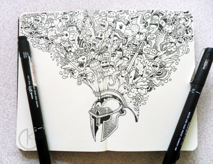 手绘 线描 插画