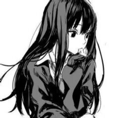 黑白女生二次元头像