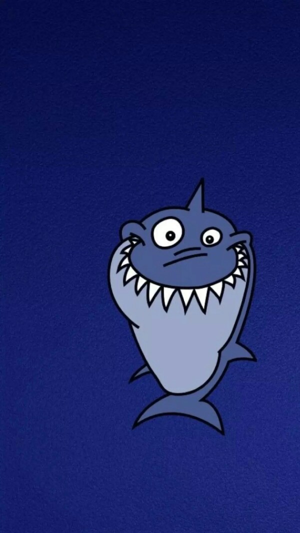 蓝色可爱小鲨鱼壁纸图片