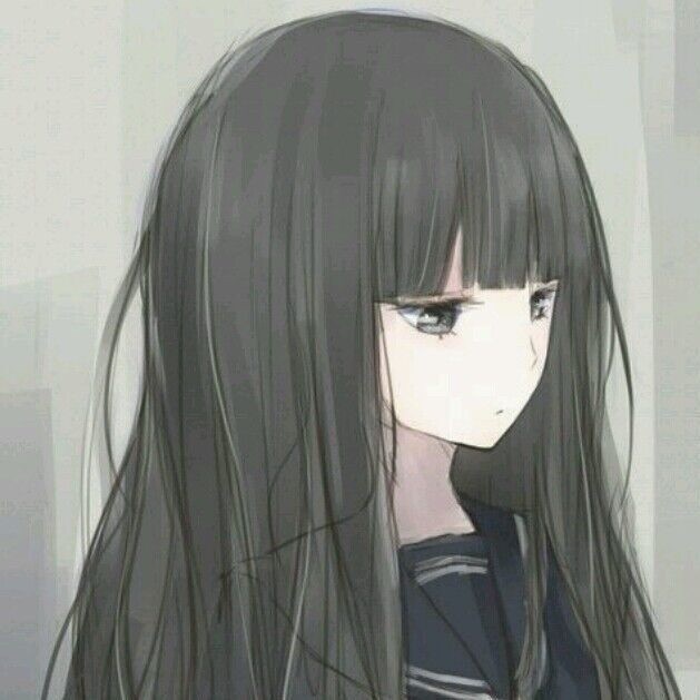 头像 黑发女孩 动漫