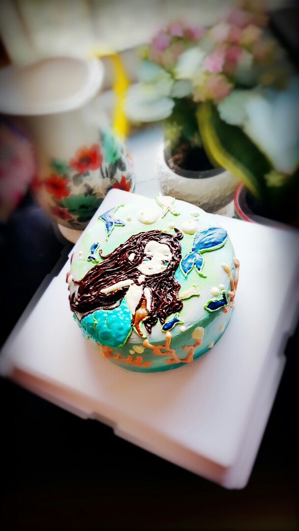 手绘蛋糕 美人鱼