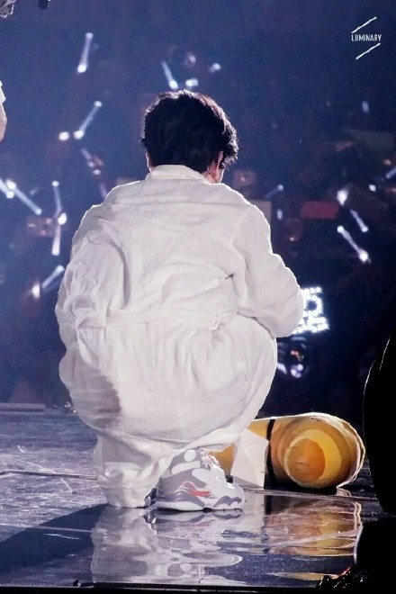 exo##边伯贤浴袍##baekhyun##演唱会##黑发##背影