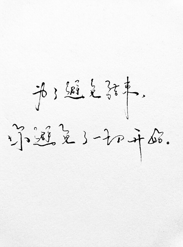 为了避免结束,你避免了一切开始.