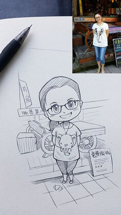 插画师robert dejesus: 将真人绘制成q版漫画肖像