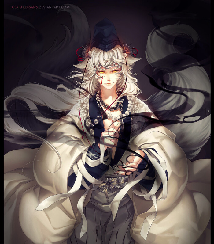 妖魔 少年 插画 古风